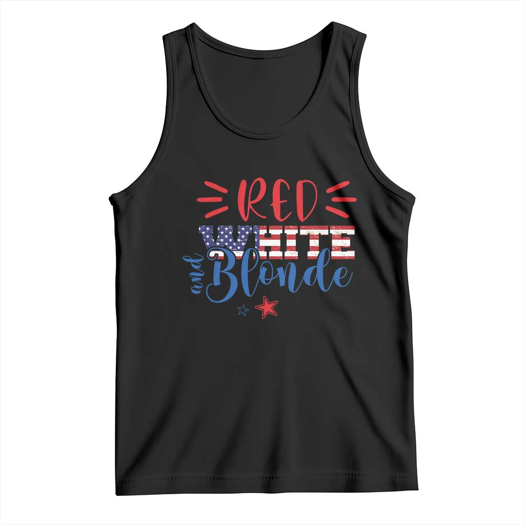 Funny 4th Of july Red White And Blonde Tank Top Patriotic American Flag TS11 Black Print Your Wear