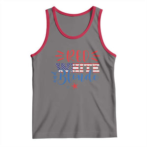 Funny 4th Of july Red White And Blonde Tank Top Patriotic American Flag TS11 Deep Heather Red Print Your Wear