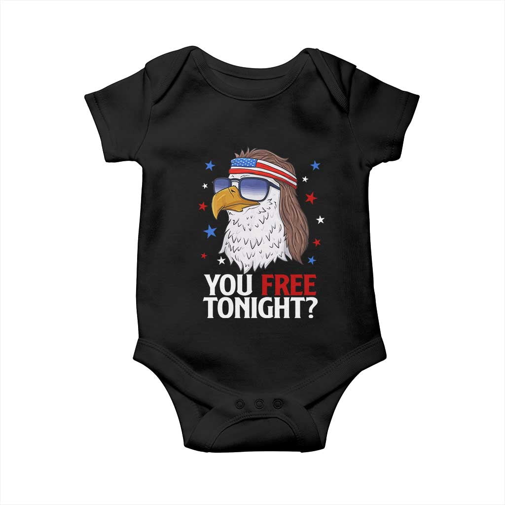 Funny 4th of July Baby Onesie Patriotic Bald Eagle You Free Tonight TS10 Black Print Your Wear