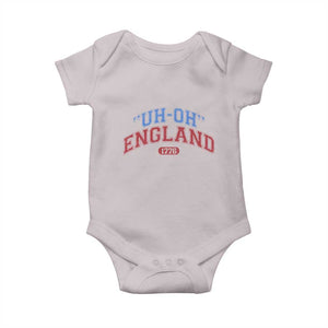 Funny 4th of July Baby Onesie Uh Oh England 1776 TS10 Ice Gray Print Your Wear