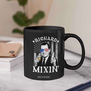 Funny 4th of July Coffee Mug Richard Mixin Patriotic Nixon Bartender American Flag TS10 Print Your Wear