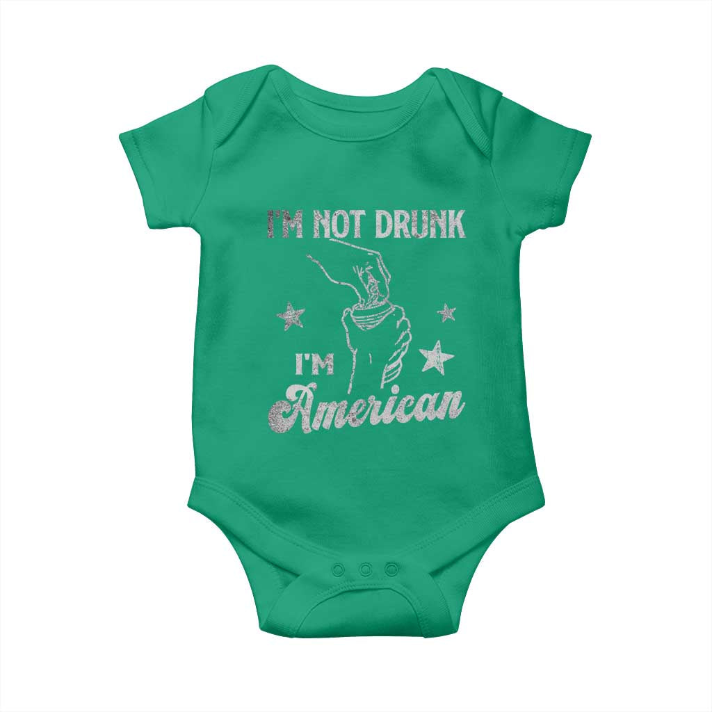Funny 4th of July Drinking Baby Onesie Not Drunk I am American TS10 Irish Green Print Your Wear