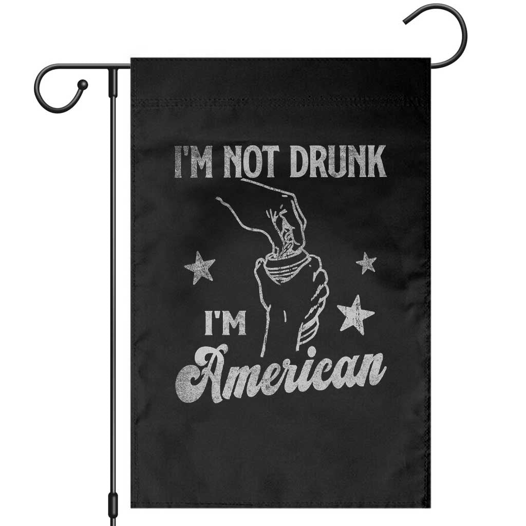 Funny 4th of July Drinking Garden Flag Not Drunk I am American TS10 Black Print Your Wear