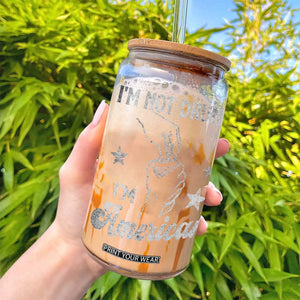 Funny 4th of July Drinking Glass Can Not Drunk I am American TS10 Print Your Wear