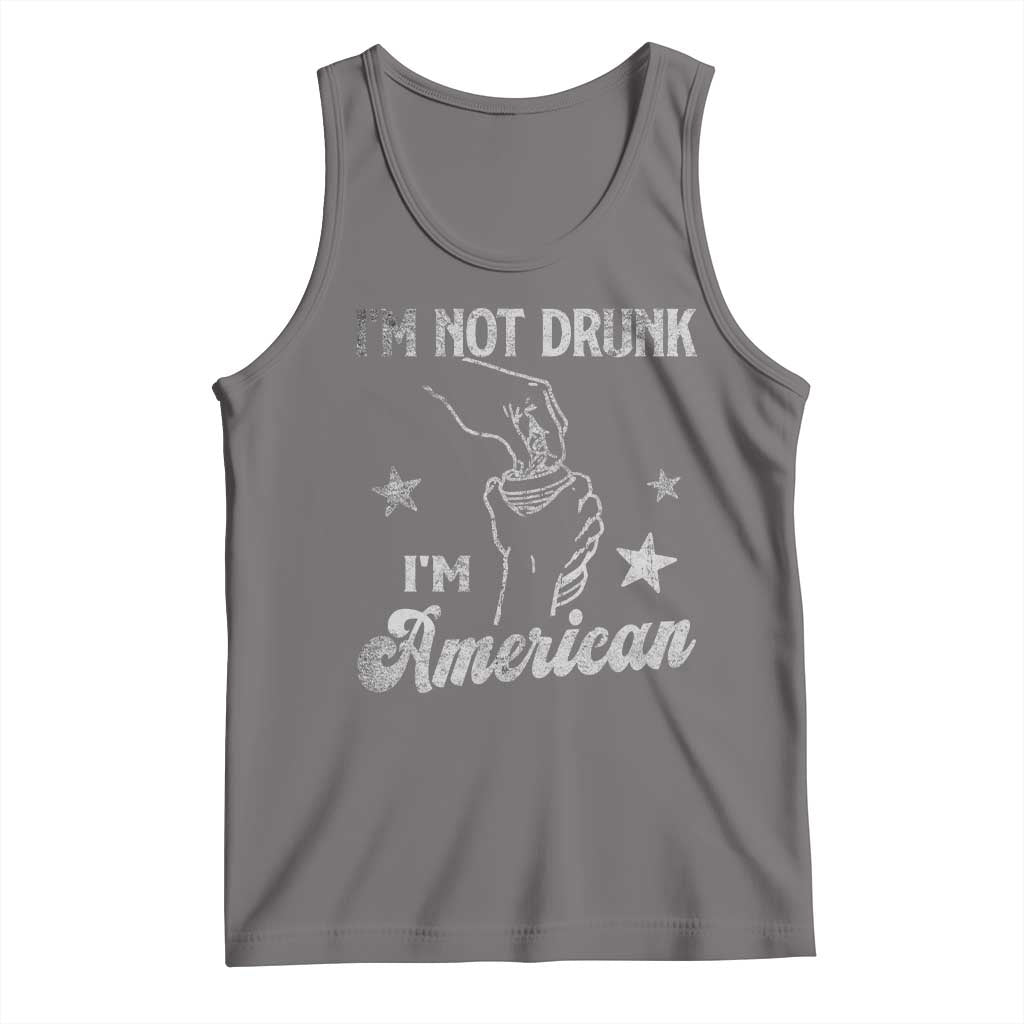 Funny 4th of July Drinking Tank Top Not Drunk I am American TS10 Deep Heather Print Your Wear