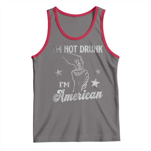 Funny 4th of July Drinking Tank Top Not Drunk I am American TS10 Deep Heather Red Print Your Wear