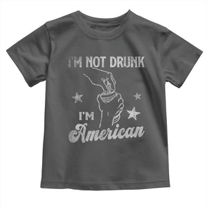 Funny 4th of July Drinking Toddler T Shirt Not Drunk I am American TS10 Dark Heather Print Your Wear
