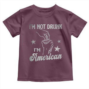 Funny 4th of July Drinking Toddler T Shirt Not Drunk I am American TS10 Maroon Print Your Wear