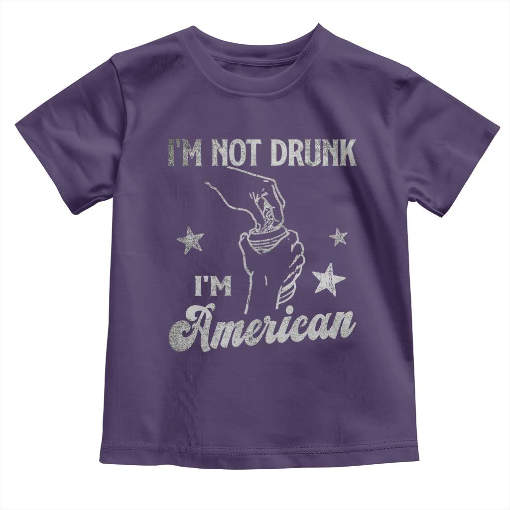 Funny 4th of July Drinking Toddler T Shirt Not Drunk I am American TS10 Purple Print Your Wear