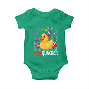 Funny 4th of July Duck Firequacker Baby Onesie Patriotic Vintage American Flag TS11 Irish Green Print Your Wear