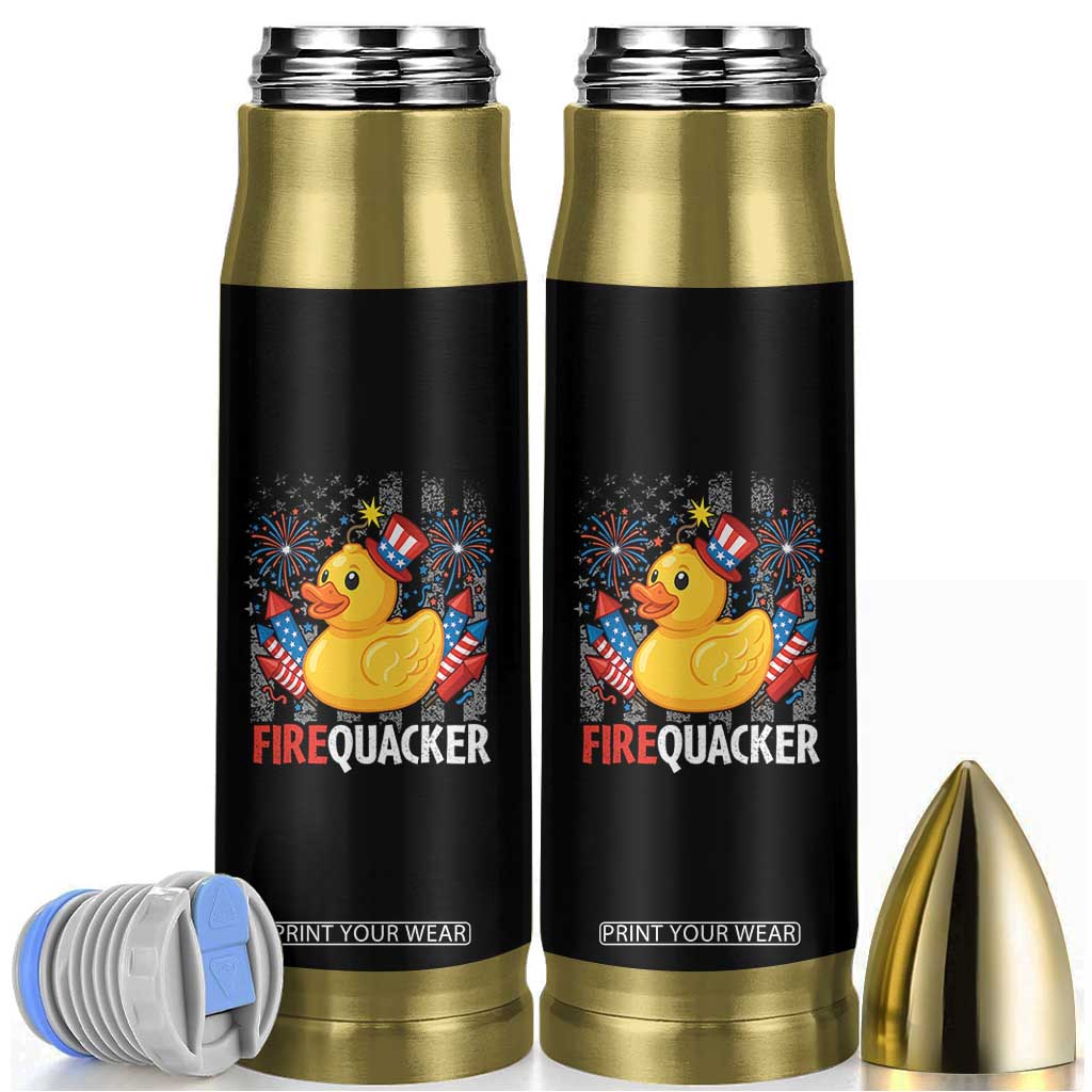 Funny 4th of July Duck Firequacker Bullet Tumbler Patriotic Vintage American Flag TS11 Black Print Your Wear