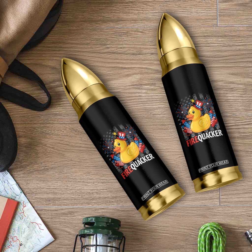 Funny 4th of July Duck Firequacker Bullet Tumbler Patriotic Vintage American Flag TS11 Print Your Wear