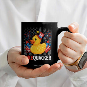 Funny 4th of July Duck Firequacker Coffee Mug Patriotic Vintage American Flag TS11 Print Your Wear