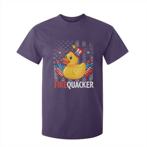 Funny 4th of July Duck Firequacker T Shirt For Kid Patriotic Vintage American Flag TS11 Purple Print Your Wear