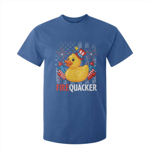 Funny 4th of July Duck Firequacker T Shirt For Kid Patriotic Vintage American Flag TS11 Royal Blue Print Your Wear