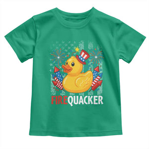 Funny 4th of July Duck Firequacker Toddler T Shirt Patriotic Vintage American Flag TS11 Irish Green Print Your Wear