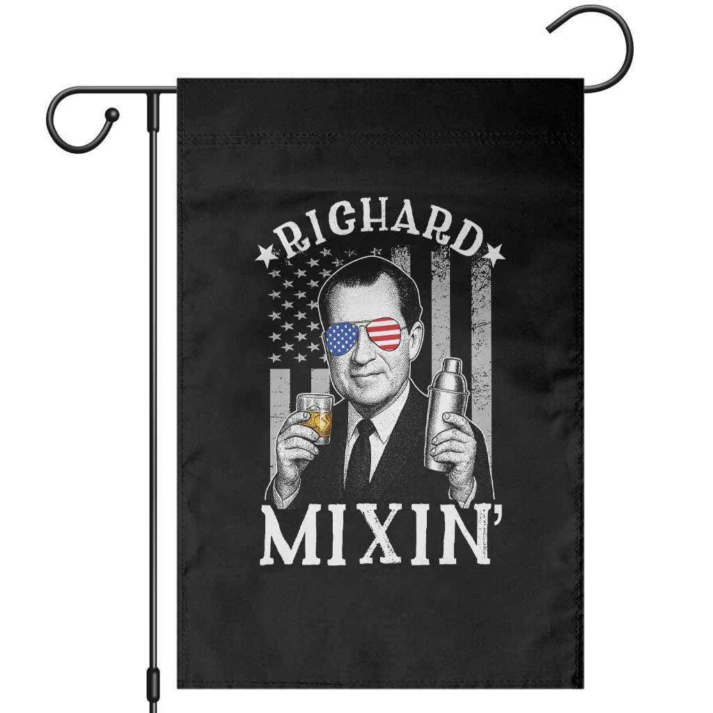 Funny 4th of July Garden Flag Richard Mixin Patriotic Nixon Bartender American Flag TS10 Black Print Your Wear