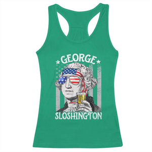 Funny 4th of July George Sloshington Washington Racerback Tank Top Retro America Flag TS10 Irish Green Print Your Wear