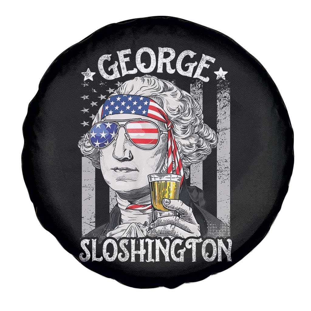 Funny 4th of July George Sloshington Washington Spare Tire Cover Retro America Flag TS10 Print Your Wear