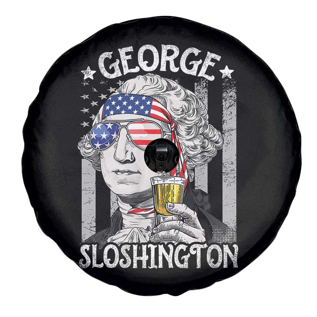 Funny 4th of July George Sloshington Washington Spare Tire Cover Retro America Flag TS10 Print Your Wear