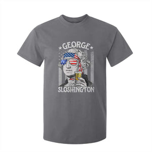 Funny 4th of July George Sloshington Washington T Shirt For Kid Retro America Flag TS10 Charcoal Print Your Wear