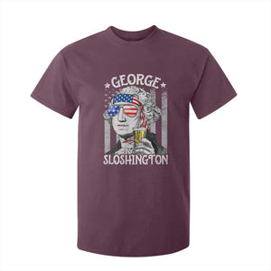 Funny 4th of July George Sloshington Washington T Shirt For Kid Retro America Flag TS10 Maroon Print Your Wear