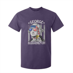 Funny 4th of July George Sloshington Washington T Shirt For Kid Retro America Flag TS10 Purple Print Your Wear