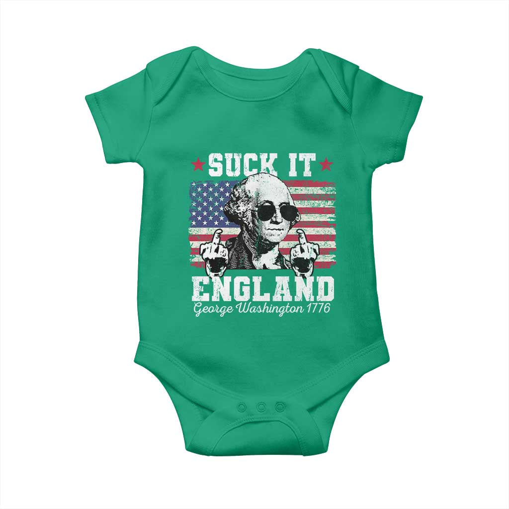 Funny 4th of July George Washington Baby Onesie Suck It England 1776 TS10 Irish Green Print Your Wear