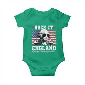 Funny 4th of July George Washington Baby Onesie Suck It England 1776 TS10 Irish Green Print Your Wear