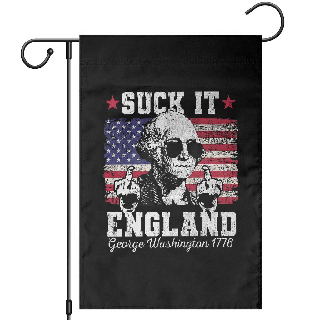 Funny 4th of July George Washington Garden Flag Suck It England 1776 TS10 Black Print Your Wear