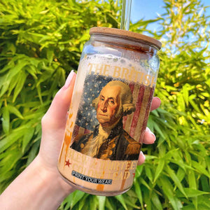 Funny 4th of July George Washington Glass Can The British Blew A Thirteen Colony Lead American Flag TS10 Print Your Wear