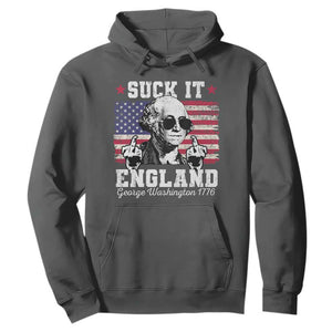 Funny 4th of July George Washington Hoodie Suck It England 1776 TS10 Dark Heather Print Your Wear