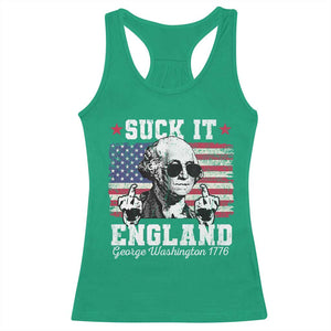 Funny 4th of July George Washington Racerback Tank Top Suck It England 1776 TS10 Irish Green Print Your Wear
