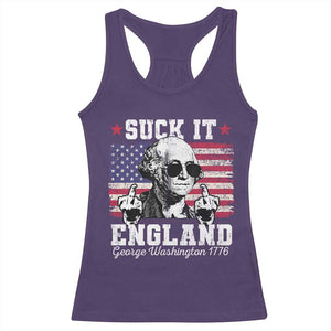 Funny 4th of July George Washington Racerback Tank Top Suck It England 1776 TS10 Purple Print Your Wear