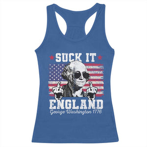 Funny 4th of July George Washington Racerback Tank Top Suck It England 1776 TS10 Royal Blue Print Your Wear