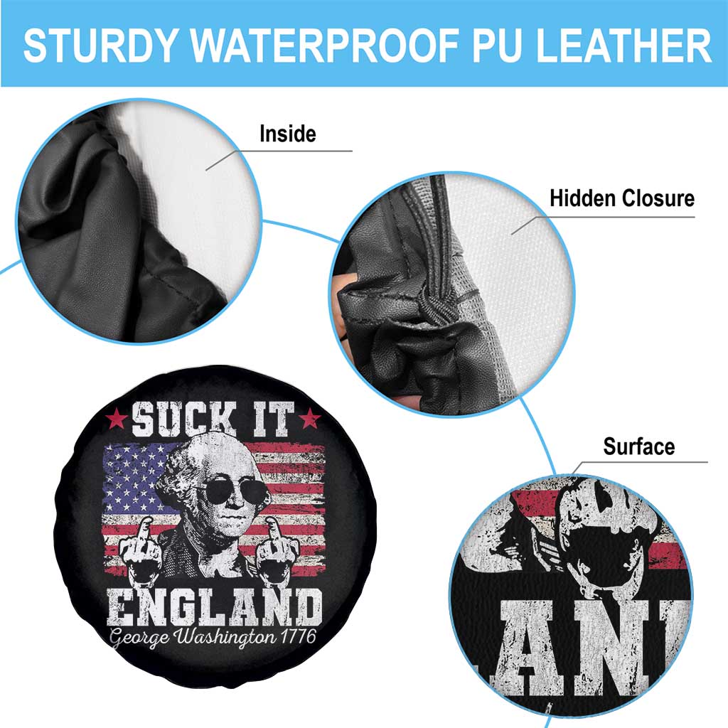 Funny 4th of July George Washington Spare Tire Cover Suck It England 1776 TS10 Print Your Wear