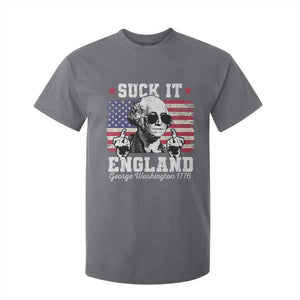 Funny 4th of July George Washington T Shirt For Kid Suck It England 1776 TS10 Charcoal Print Your Wear