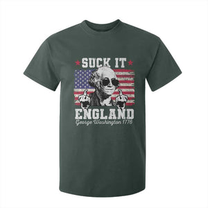 Funny 4th of July George Washington T Shirt For Kid Suck It England 1776 TS10 Dark Forest Green Print Your Wear