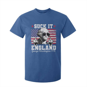 Funny 4th of July George Washington T Shirt For Kid Suck It England 1776 TS10 Royal Blue Print Your Wear