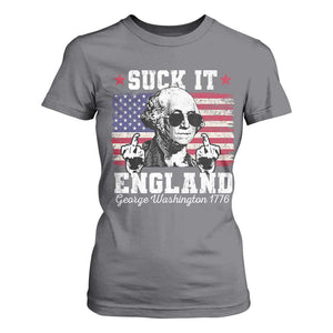 Funny 4th of July George Washington T Shirt For Women Suck It England 1776 TS10 Charcoal Print Your Wear