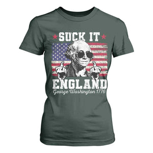 Funny 4th of July George Washington T Shirt For Women Suck It England 1776 TS10 Dark Forest Green Print Your Wear