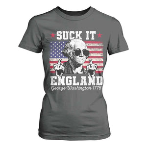 Funny 4th of July George Washington T Shirt For Women Suck It England 1776 TS10 Dark Heather Print Your Wear
