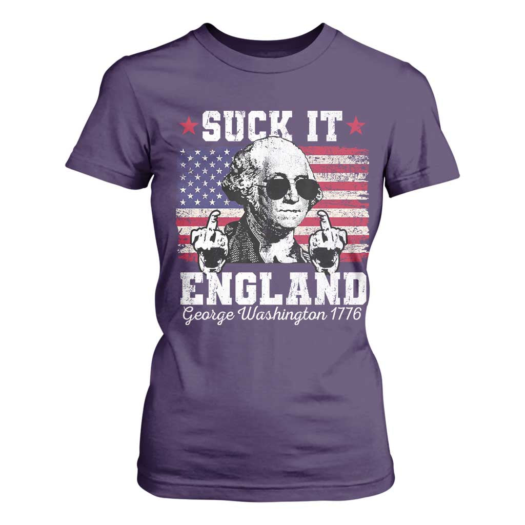 Funny 4th of July George Washington T Shirt For Women Suck It England 1776 TS10 Purple Print Your Wear