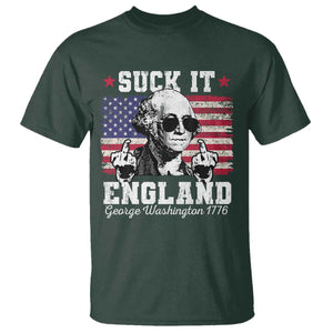 Funny 4th of July George Washington T Shirt Suck It England 1776 TS10 Dark Forest Green Print Your Wear