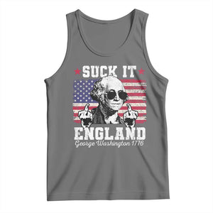 Funny 4th of July George Washington Tank Top Suck It England 1776 TS10 Black Heather Print Your Wear