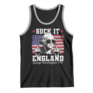 Funny 4th of July George Washington Tank Top Suck It England 1776 TS10 Black Athletic Heather Print Your Wear