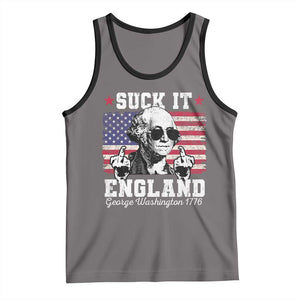 Funny 4th of July George Washington Tank Top Suck It England 1776 TS10 Deep Heather Black Print Your Wear