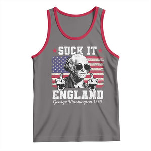 Funny 4th of July George Washington Tank Top Suck It England 1776 TS10 Deep Heather Red Print Your Wear