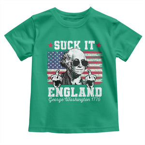 Funny 4th of July George Washington Toddler T Shirt Suck It England 1776 TS10 Irish Green Print Your Wear