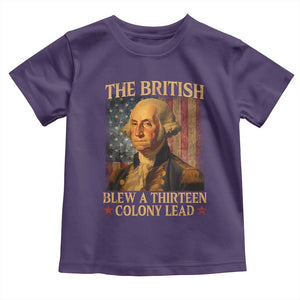 Funny 4th of July George Washington Toddler T Shirt The British Blew A Thirteen Colony Lead American Flag TS10 Purple Print Your Wear